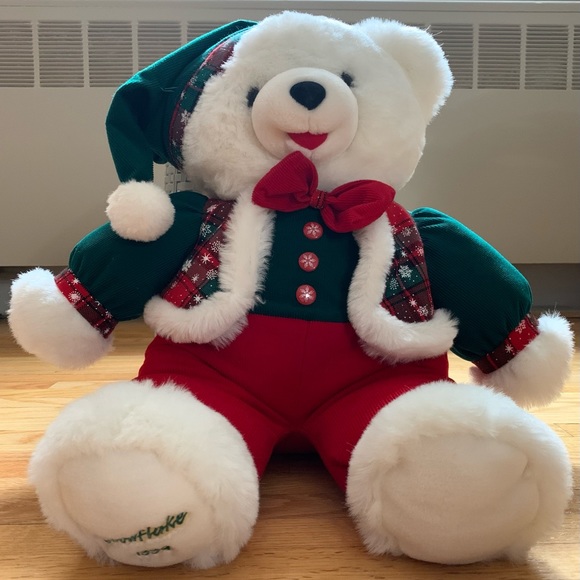 ♦️SOLD♦️VINTAGE 1994 CHRISTMAS SNOWFLAKE TEDDY BEAR 22” - Picture 1 of 11